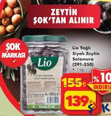 LİO YAĞLI SİYAH ZEYTİN SALAMURA 1 KG LİO YAĞLI SİYAH ZEYTİN SALAMURA 1 KG